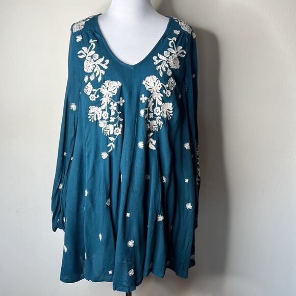 Free People Teal Blue Tennessee Dress - Picture 2 of 10